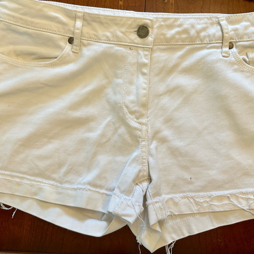 PAIGE White Jean Shorts Classic Cut-Off Style